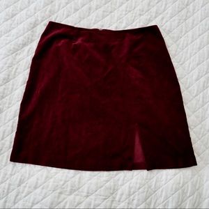Old Navy Suede Burgundy Mini Skirt w/Thigh Slit
